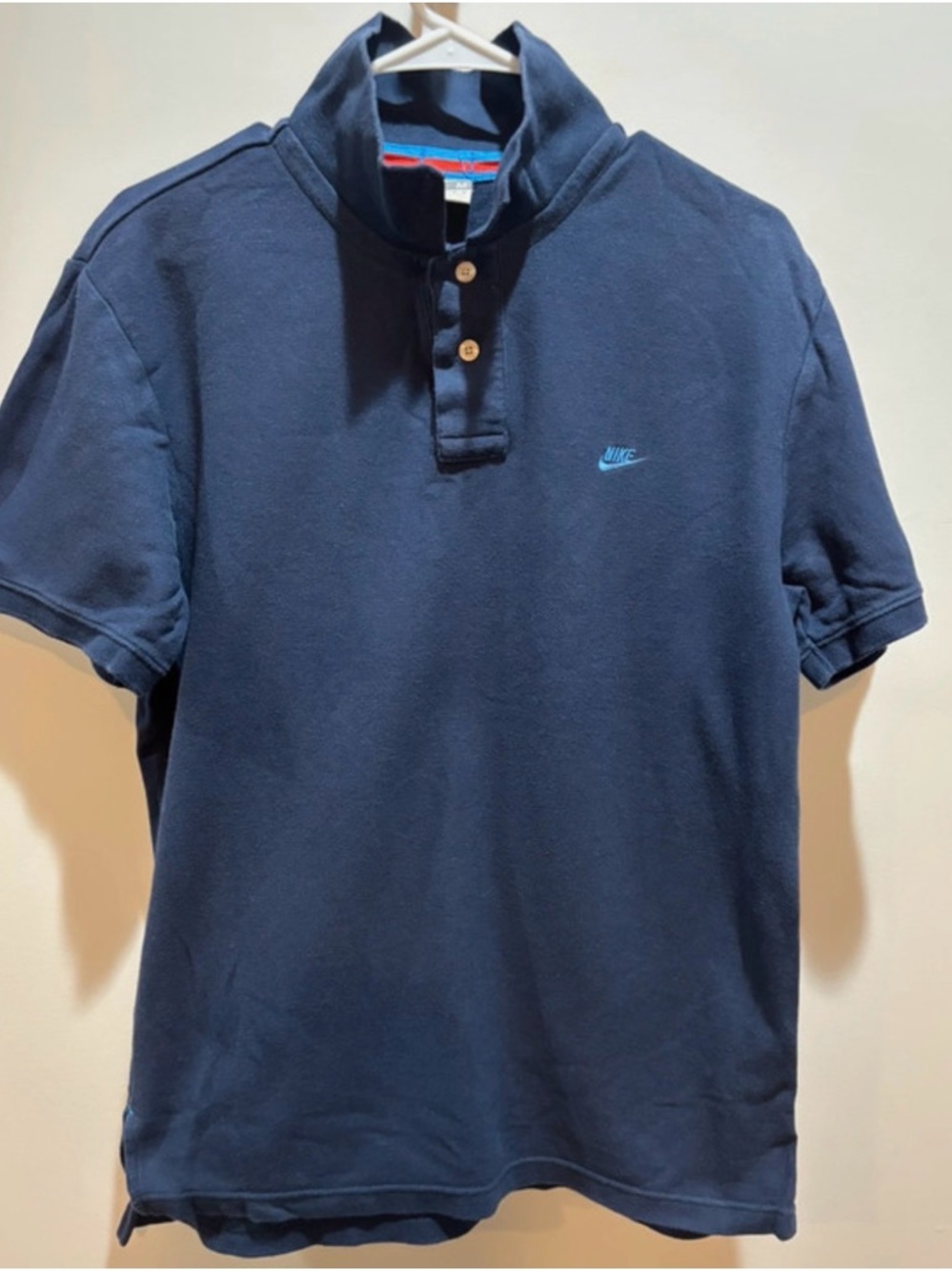 Y2K Nike Men's Navy Short Sleeve Polo Shirt